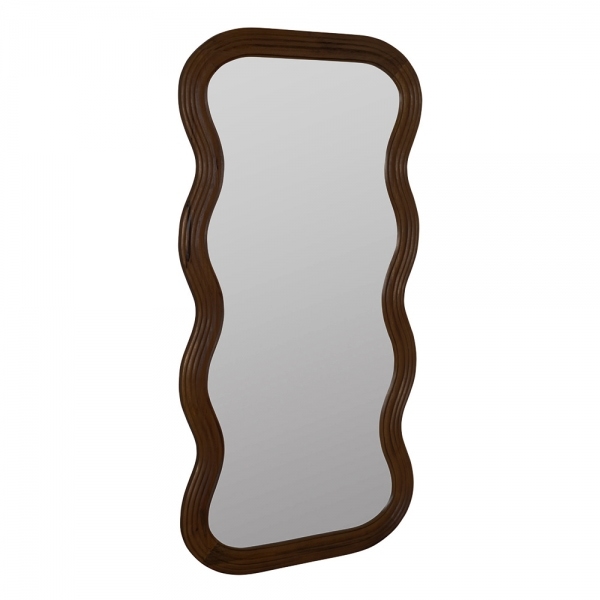 Ridley Wavy Full Length Mirror, Walnut
