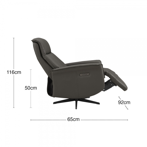 Riya Electric Recliner Chair, Ash Black