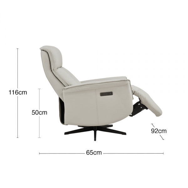 Riya Electric Recliner Chair, Stone Grey