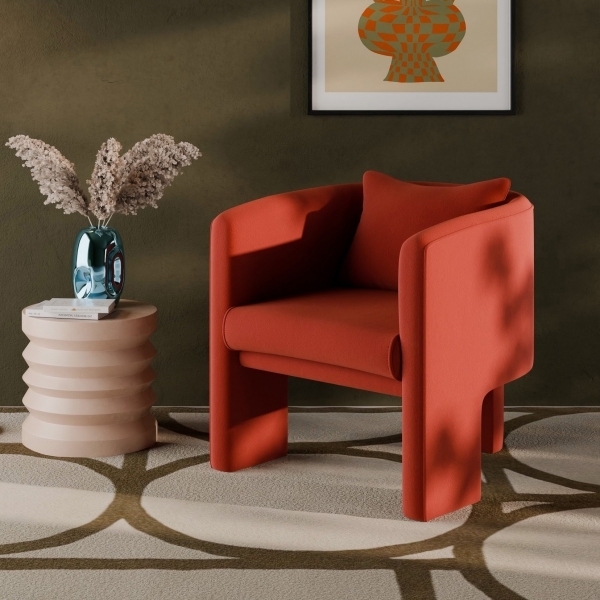 Robyn Armchair, Burnt Orange Sustainable Velvet