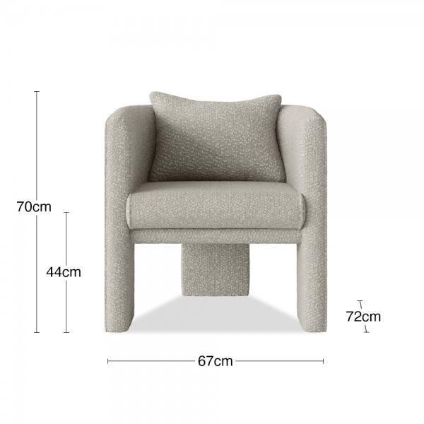 Robyn Armchair, Speckled Stone Sustainable Boucle