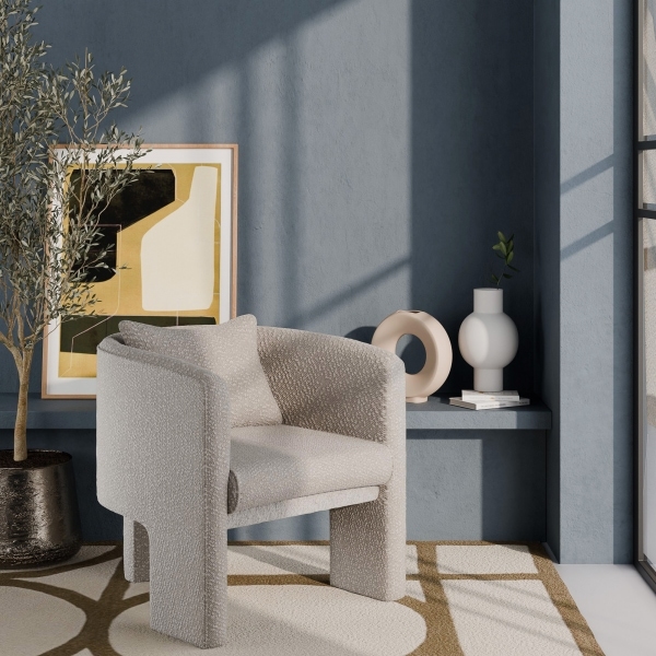 Robyn Armchair, Speckled Stone Sustainable Boucle