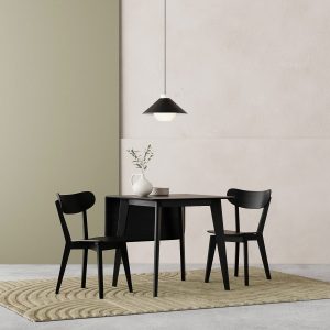 Roxby 2 Chairs Dining Set, Black