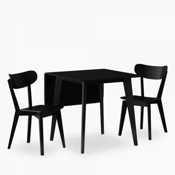 Roxby 2 Chairs Dining Set, Black