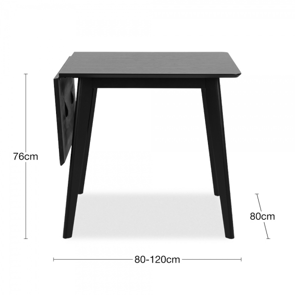 Roxby 2 Chairs Dining Set, Black