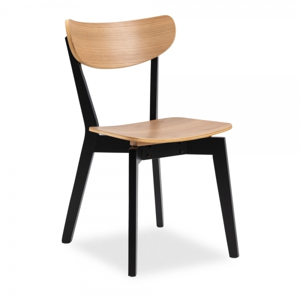 Roxby 2 Chairs Dining Set, Oak & Black