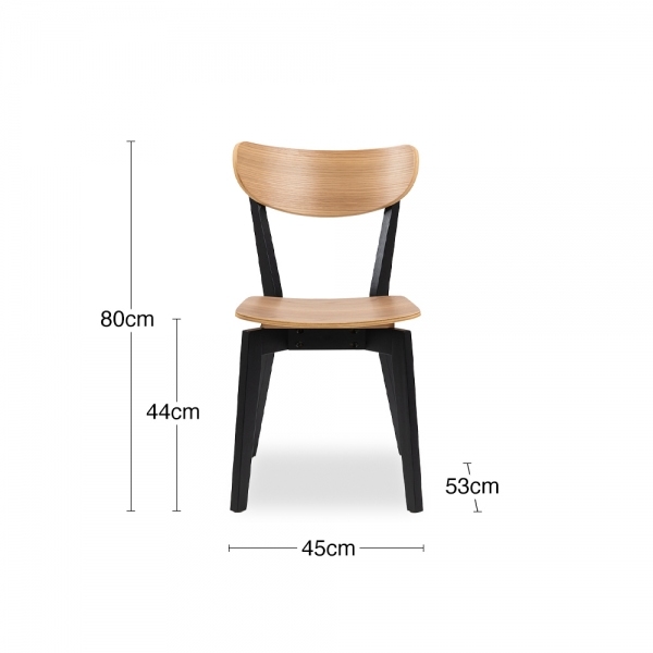 Roxby 2 Chairs Dining Set, Oak & Black