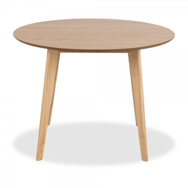 Roxby 4 Chairs Round Table Dining Set, Oak & Black