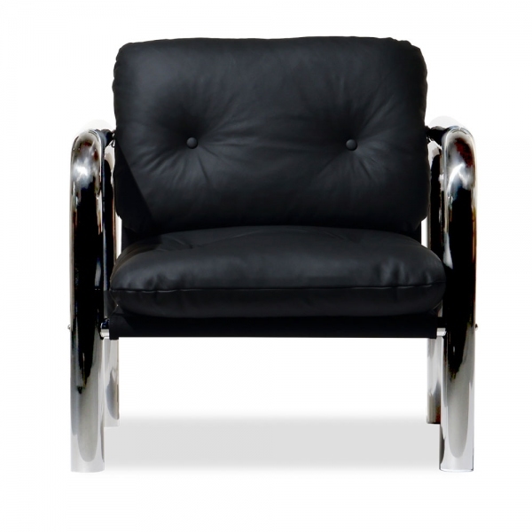 Rudolph Accent Chair, Black Leather