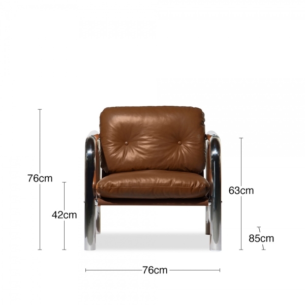 Rudolph Accent Chair, Tan Leather