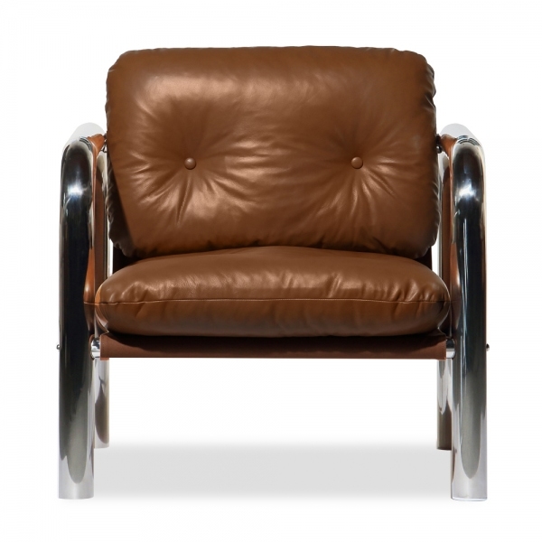 Rudolph Accent Chair, Tan Leather