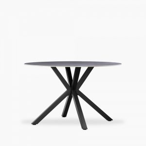 Sawyer 4 Seat Round Dining Table, Grey Ceramic