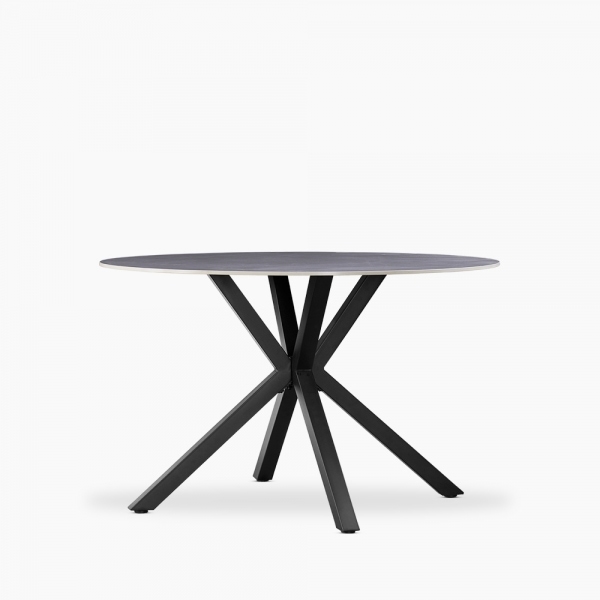Sawyer 4 Seat Round Dining Table, Grey Ceramic