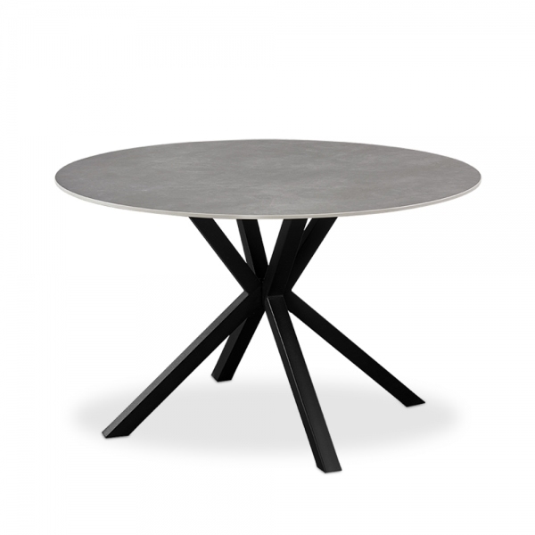 Sawyer 4 Seat Round Dining Table, Grey Ceramic