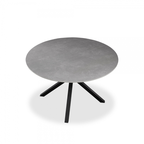 Sawyer 4 Seat Round Dining Table, Grey Ceramic