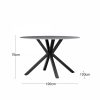 Sawyer 4 Seat Round Dining Table, Grey Ceramic