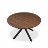 Sawyer 4 Seat Round Dining Table, Walnut Effect
