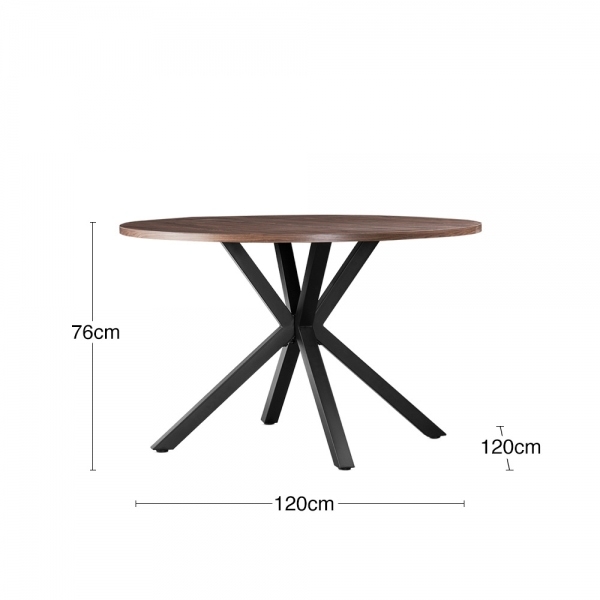 Sawyer 4 Seat Round Dining Table, Walnut Effect