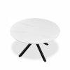 Sawyer 4 Seat Round Dining Table, White Ceramic