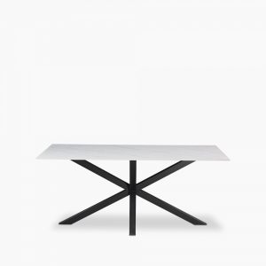 Sawyer 6 Seat Dining Table, White Ceramic