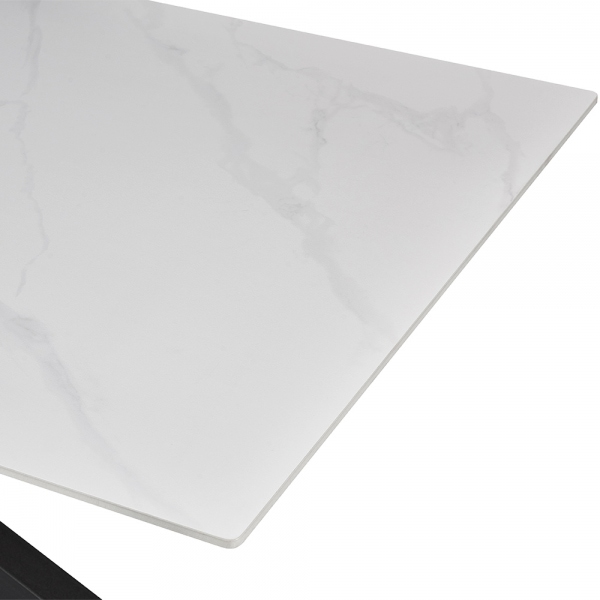 Sawyer 6 Seat Dining Table, White Ceramic