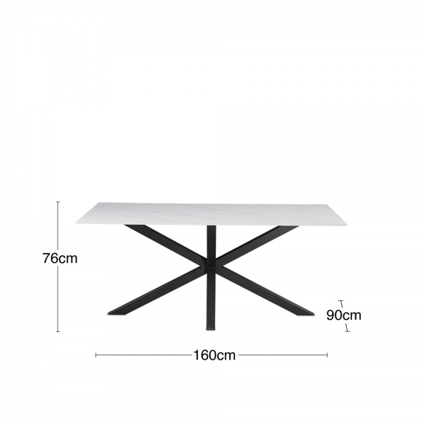 Sawyer 6 Seat Dining Table, White Ceramic
