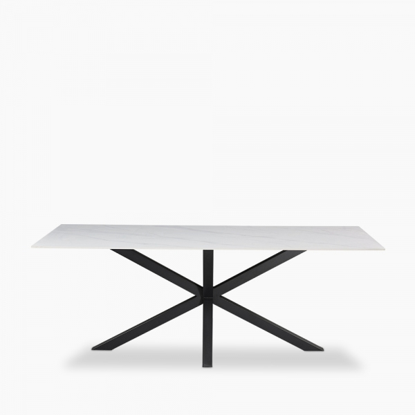 Sawyer 8 Seat Dining Table, White Ceramic