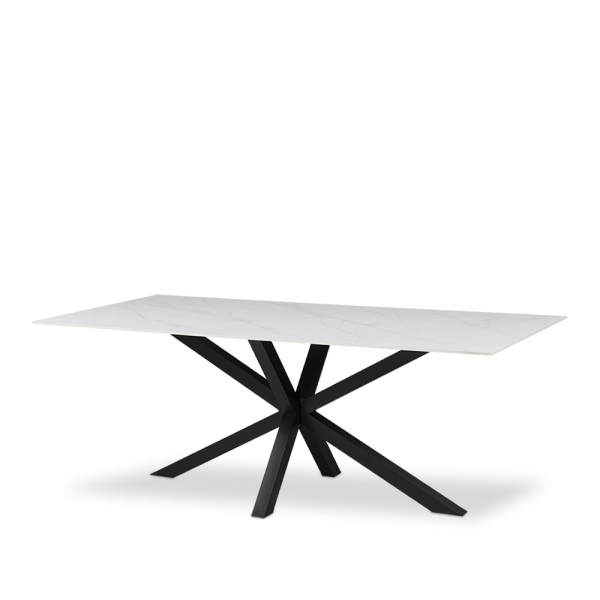 Sawyer 8 Seat Dining Table, White Ceramic