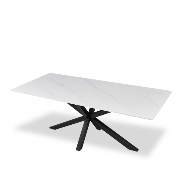 Sawyer 8 Seat Dining Table, White Ceramic