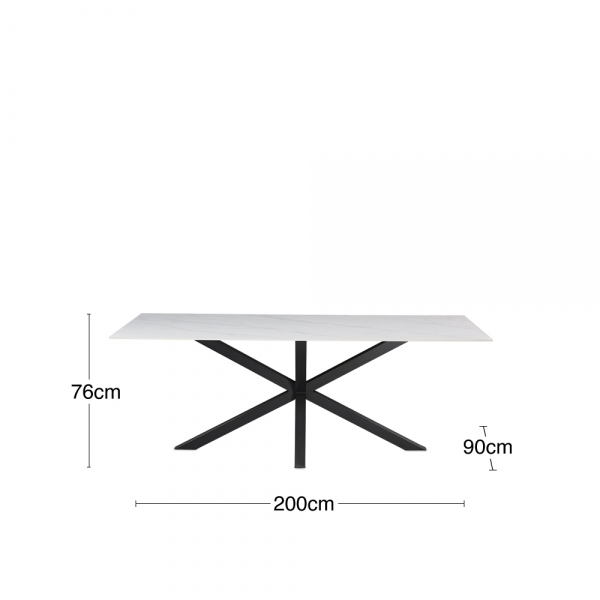 Sawyer 8 Seat Dining Table, White Ceramic