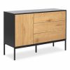 Seaford 3 Drawer Sideboard, Oak & Black