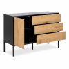 Seaford 3 Drawer Sideboard, Oak & Black