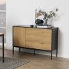 Seaford 3 Drawer Sideboard, Oak & Black