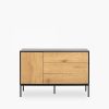 Seaford 3 Drawer Sideboard, Oak & Black