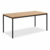 Seaford 6 Seat Dining Table, Oak & Black