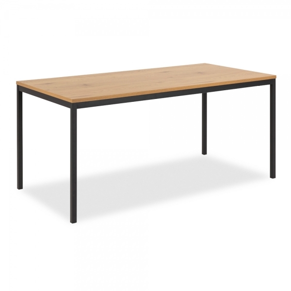 Seaford 6 Seat Dining Table, Oak & Black