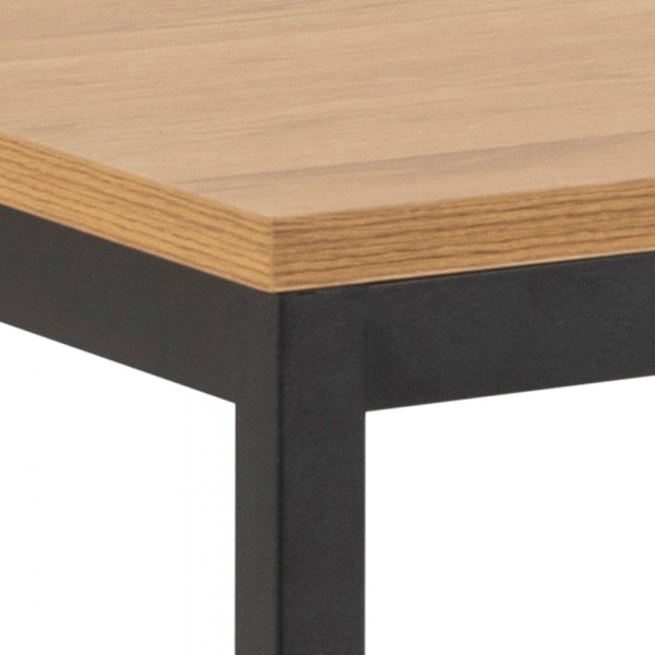 Seaford 6 Seat Dining Table, Oak & Black