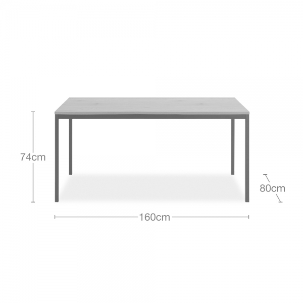 Seaford 6 Seat Dining Table, Oak & Black