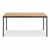 Seaford 6 Seat Dining Table, Oak & Black