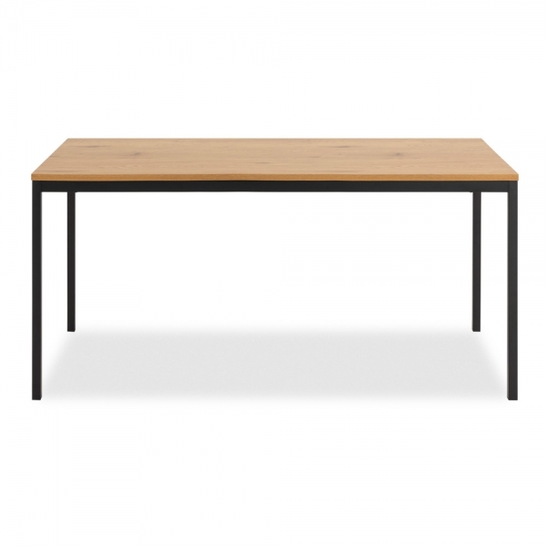 Seaford 6 Seat Dining Table, Oak & Black