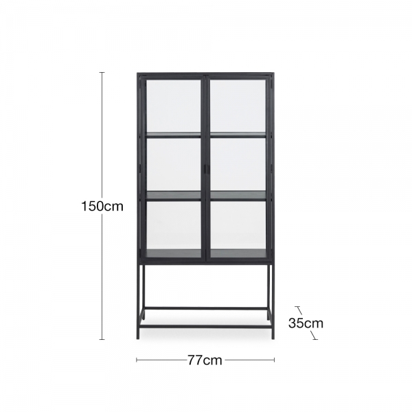 Seaford Display Cabinet, Black