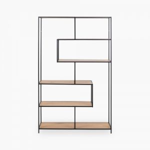 Seaford Large Display Unit, Oak & Black
