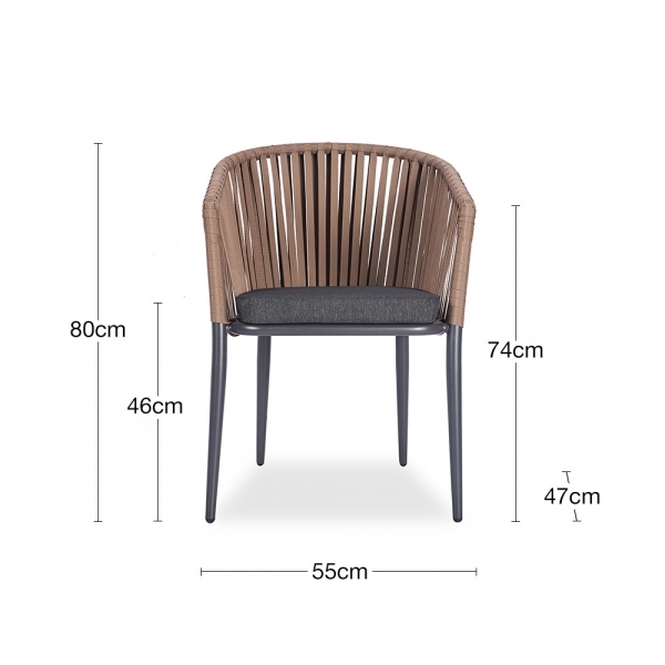 Sera Armchair, Grey & Brown