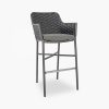 Sidney Bar Stool, Grey Textilene Weave