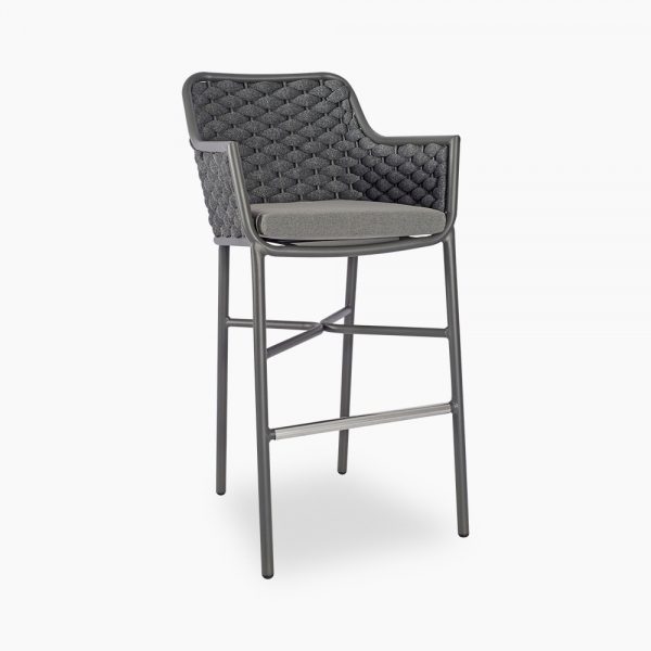 Sidney Bar Stool, Grey Textilene Weave