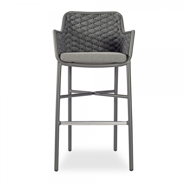 Sidney Bar Stool, Grey Textilene Weave