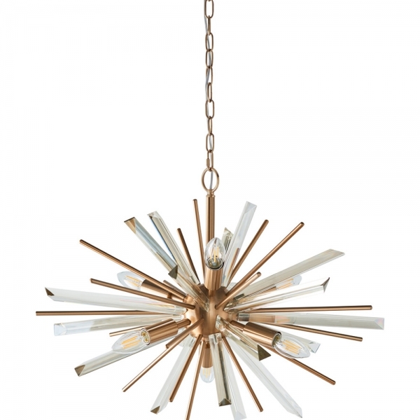 Sinead Pendant Light, Glass Shards & Brass