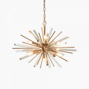 Sinead Pendant Light, Glass Shards & Brass