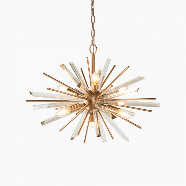 Sinead Pendant Light, Glass Shards & Brass