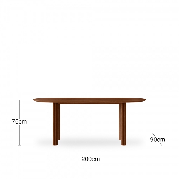 Skylar 6 Seat Wooden Dining Table, Dark Mango Wood